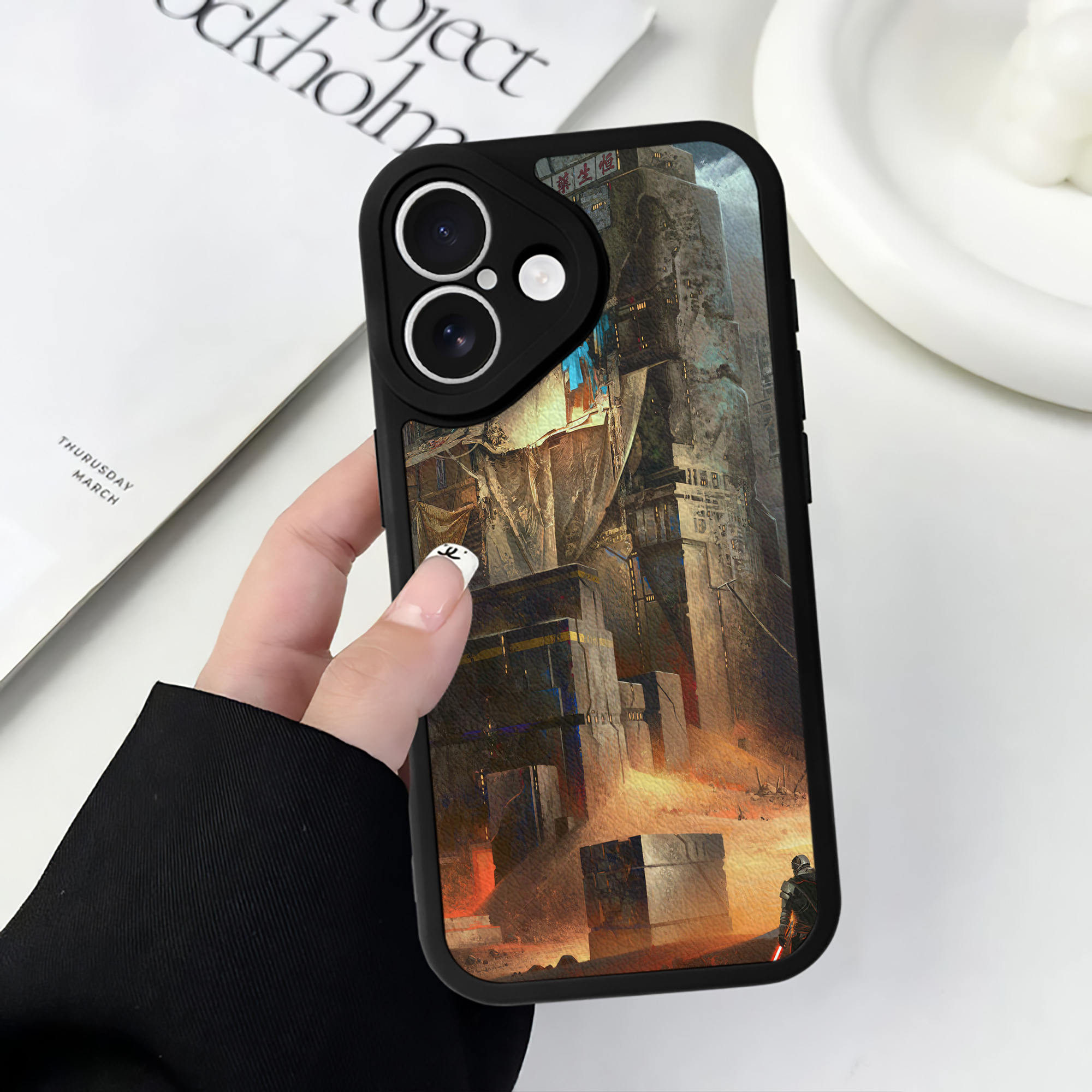 （画像用） スター・ウォーズ Star Wars 【iPhone 16シリーズ対応】シリコンスマホケース（レザー調） 材質：シリコン